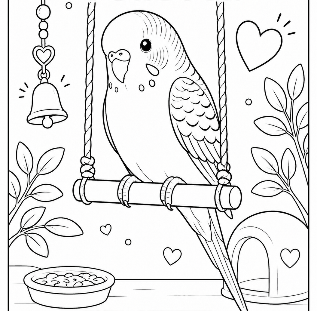 Colouring pages with birds