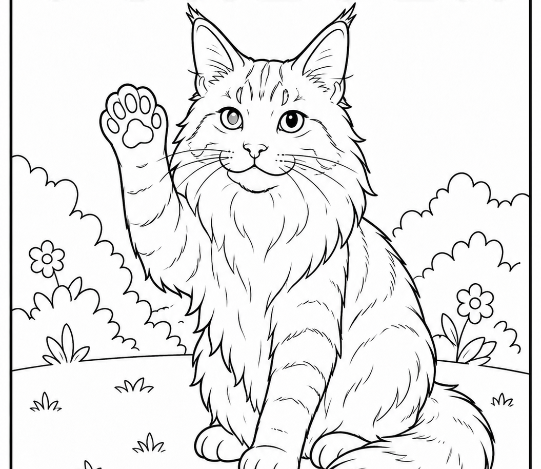 Colouring pages with cats