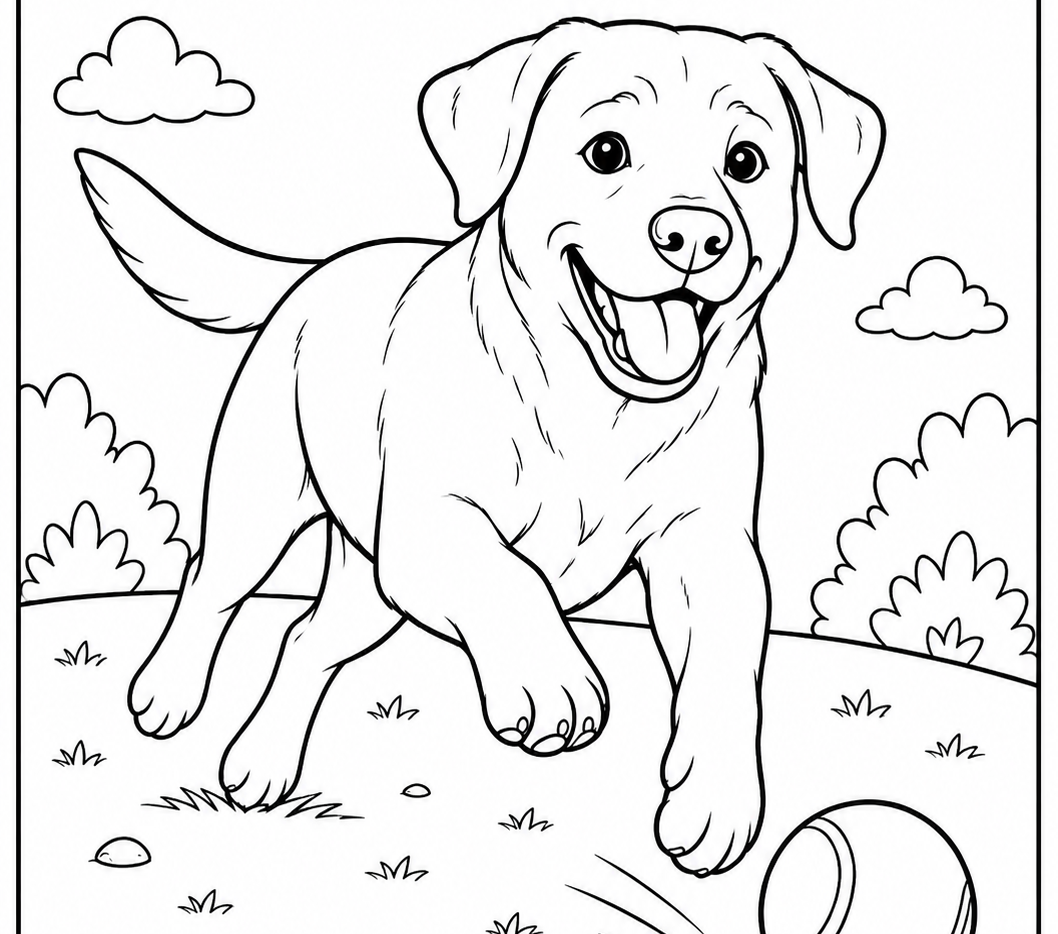 Colouring pages with dogs