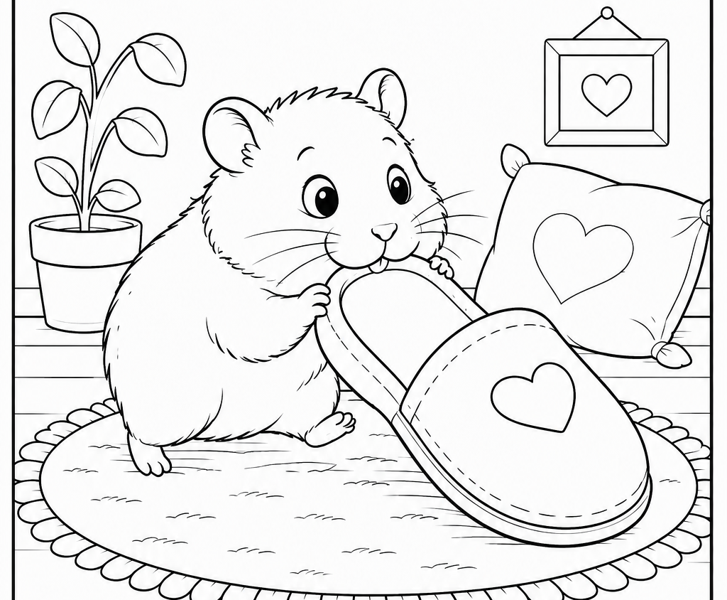 Colouring pages with hamsters